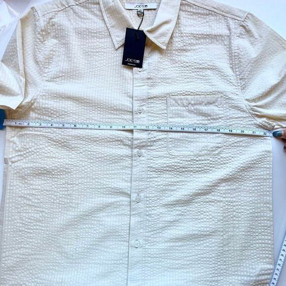 NWT Joe’s cotton short sleeves button up shirt in Ecru color. Size L - Picture 11 of 12
